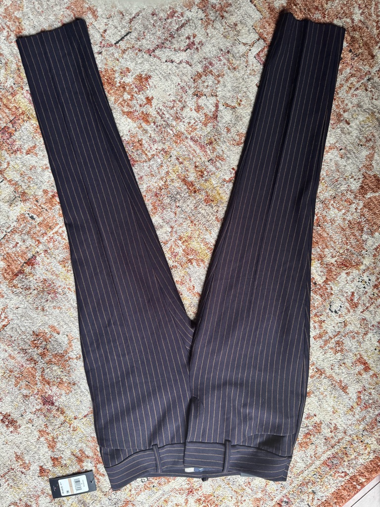 Tommy Hilfiger Navy Pinstripe Slim Fit Dress Pants